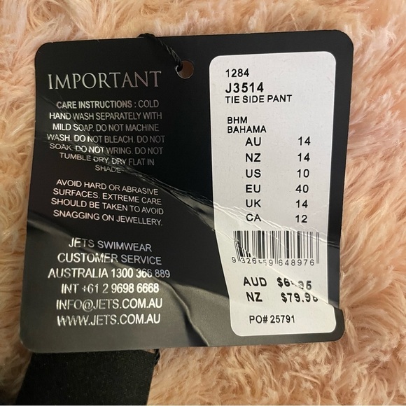 New JETS Australia by Jessika Allen Bikini Set Cobalt Blue Gold Size 12 NWT #277 - Picture 9 of 12